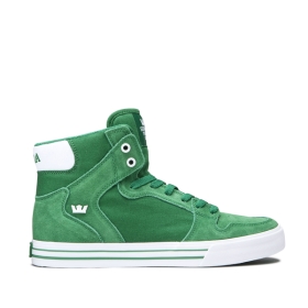 Supra Mens VAIDER Green/white High Top Shoes | CA-10437